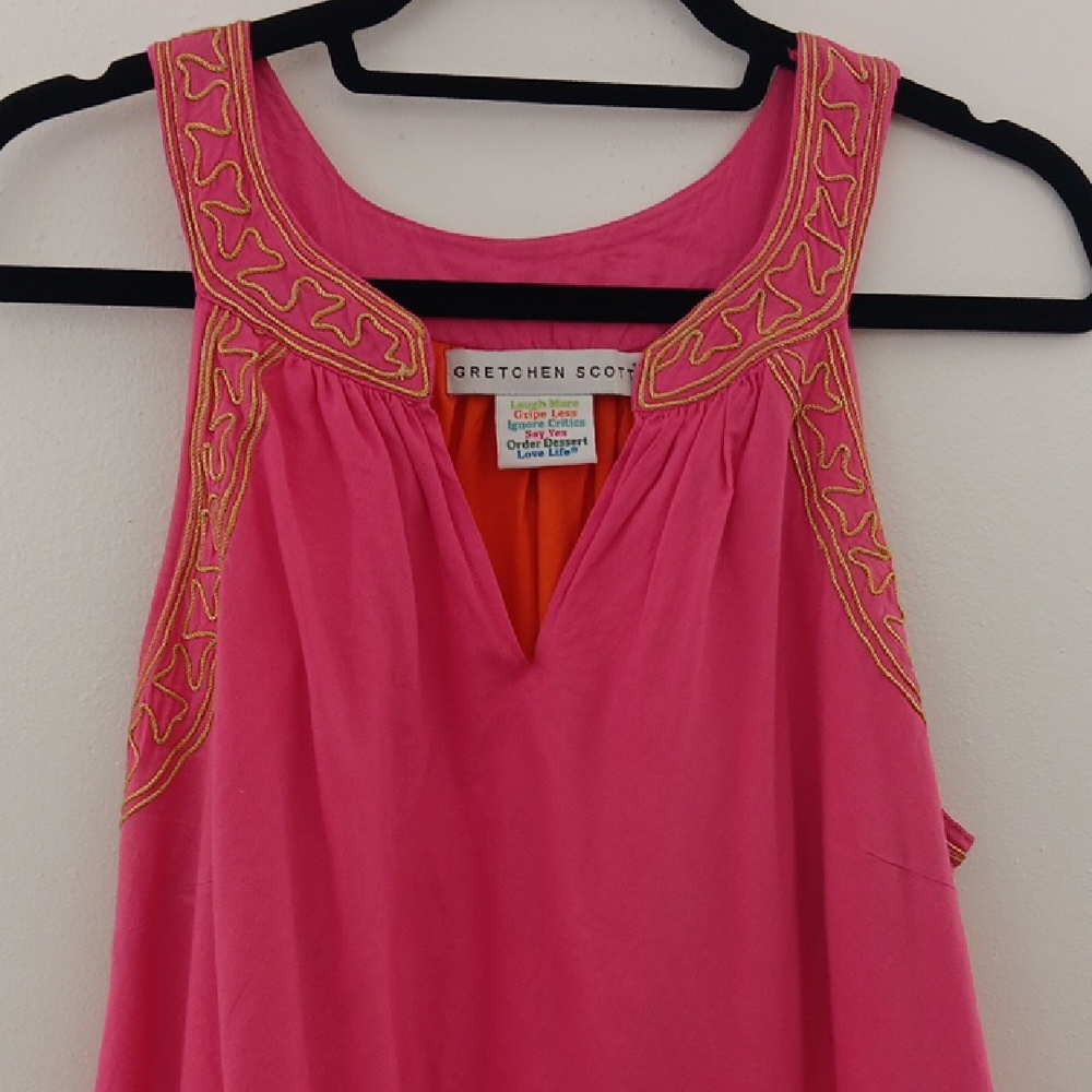 Gretchen Scott Designs Pink and Gold Chemise - Picture 2 of 9